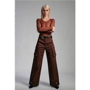 Bardot tybi cotton cargo pant in chocolate